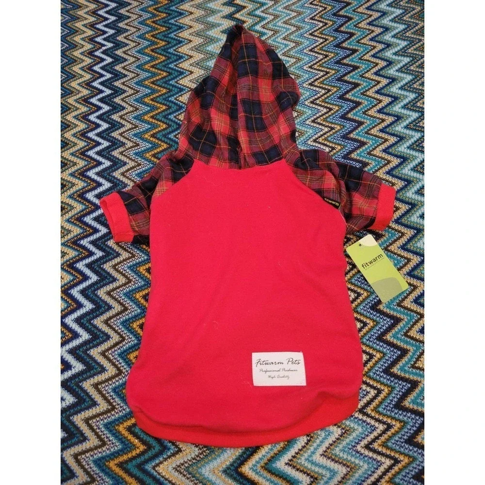 Dog hoody xl Red And Black Plaid